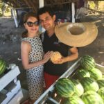 At fruit stand buying coconut juice from Juan in Costa Rica