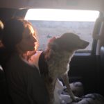 Elizabeth Shafiroff in car with rescue dog, Martina