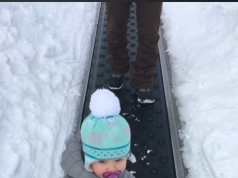 14-month-old snowboarder