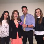 Elizabeth Shafiroff, Jean Shafiroff and Lindsey Spielfogal being interviewed by Chanel 6 at press conference arranged with University of Costa Rica.