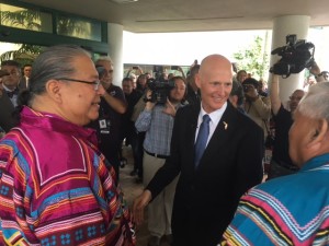 Florida Gov. Rick Scott meets with members of the Seminole Tribe to discuss the Gambling Compact