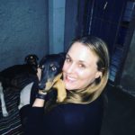 Lindsey Spielfogal with homeless dog taken in by A.N.P.A.