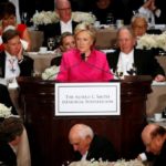 Democratic U.S. presidential nominee Clinton delivers remarks at the Alfred E. Smith Memorial Foundation dinner in New York