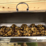 Strip steak with mushrooms and a veal demi glace, CBI test kitchen.