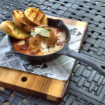 Fried burrata in Puttanesca sauce