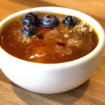 Coconut and chia seed flan