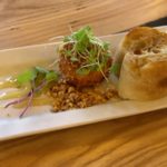 Fried goat cheese with hazelnuts and honey