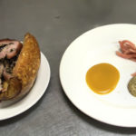 Porchetta sandwich with condiments