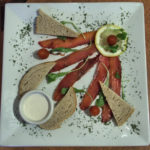 Beet cured gravlax with horseradish