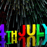 Fourth July Word And Fireworks As Symbol For America And Patriotism