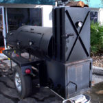 Offset wood barbecue smoker