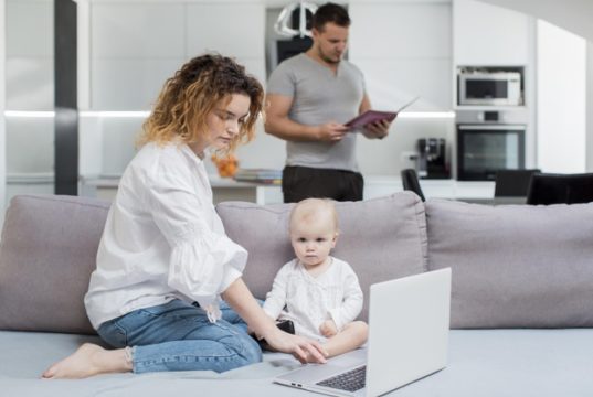 https://www.freepik.com/free-photo/medium-shot-parents-working-home_8009763.htm