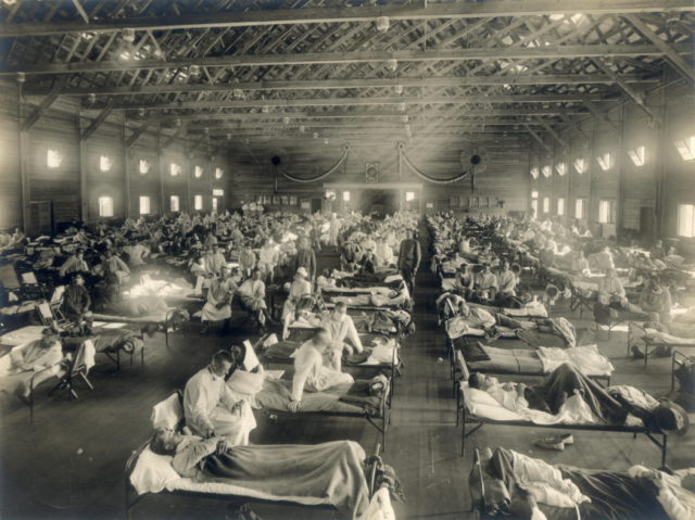 https://en.wikipedia.org/wiki/Spanish_flu#/media/File:Emergency_hospital_during_Influenza_epidemic,_Camp_Funston,_Kansas_-_NCP_1603.jpg