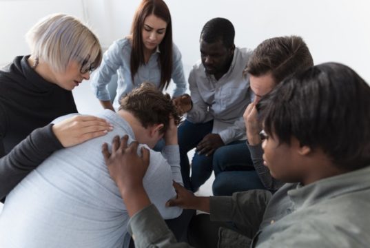 https://www.freepik.com/free-photo/men-women-consoling-sad-patient_6414841.htm