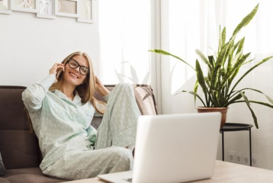 https://www.freepik.com/free-photo/smiley-woman-pajamas-working-from-home_8421561.htm#page=1&query=work%20pajamas&position=11
