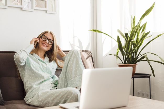 https://www.freepik.com/free-photo/smiley-woman-pajamas-working-from-home_8421561.htm#page=1&query=work%20pajamas&position=11
