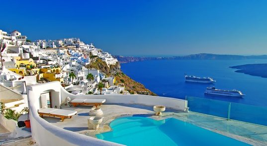 https://www.freepik.com/premium-photo/greece-travel-wonderful-santorini-island-holidays-luxury-resort-with-swimming-pool-volcano-view_10026359.htm