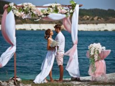 https://www.freepik.com/premium-photo/bride-groom-white-clothes-with-bouquet-white-flowers-stand-arch-flowers-fabric-against-background-blue-lake-white-sand_9929327.htm
