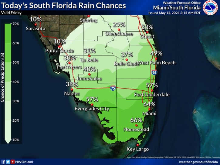 Florida Will Have Clouds, Showers And Storms Today - South Florida Reporter