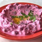 Pink Sultana (labneh, cooked chopped beets, garlic and olive oil)