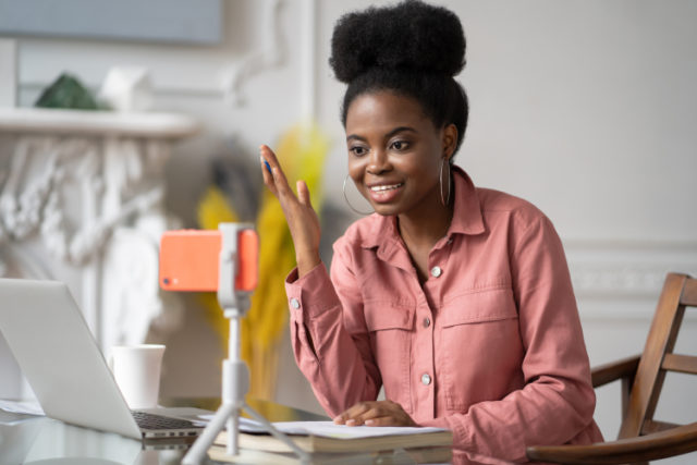 african-american-millennial-woman-with-afro-hairstyle-remote-studying-working-online-laptop-chatting-with-friends-via-video-call-smartphone-tripod-blogger-influencer-recording-video-blog https://www.freepik.com/premium-photo/african-american-millennial-woman-with-afro-hairstyle-remote-studying-working-online-laptop-chatting-with-friends-via-video-call-smartphone-tripod-blogger-influencer-recording-video-blog_10238976.htm#page=1&query=millennial&position=27