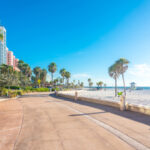 Clearwater beach with beautiful white sand in Florida