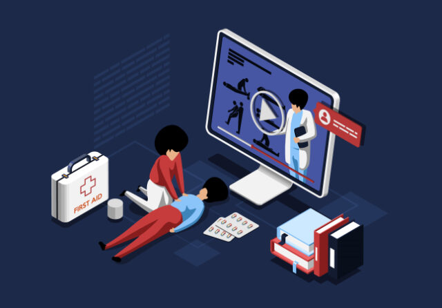 569AL https://www.freepik.com/premium-vector/online-course-first-aid-training-illustration-cartoon-3d-style_14527958.htm#page=1&query=cpr%20online&position=1&from_view=search