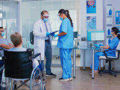 https://www.freepik.com/free-photo/doctor-with-face-mask-against-covid19-discussing-with-nurse-hospital-waiting-area-disabled-senior-woman-wheelchair-waiting-examination-assistant-working-reception-computer_16166494.htm#page=1&query=office%20nurse&position=3&from_view=search