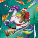 Santa Kitty in a Pizza Galaxy