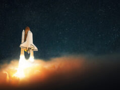https://www.freepik.com/premium-photo/rocket-launch-into-outer-space-spaceship-lift-off-into-starry-sky-successful-start-concept_19590573.htm?query=rocket%20launch
