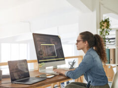 https://www.freepik.com/premium-photo/side-view-portrait-female-it-developer-typing-keyboard-with-black-orange-programming-code-computer-screen-laptop-contemporary-office-interior-copy-space_12111681.htm?query=software