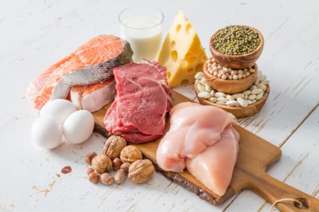 Selection of protein sources in kitchen background, copy space https://www.freepik.com/premium-photo/selection-protein-sources-kitchen_4783255.htm#query=protein%20food&position=20&from_view=search