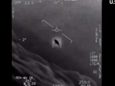 A still of one of three videos released by the Pentagon on Monday, April 27, 2020 showing “unidentified aerial phenomena” captured by U.S. Navy pilots during training flights in 2004 and 2015. “The aerial phenomena observed in the videos remain characterized as ‘unidentified,’ the Pentagon said in a statement. U.S. Department of Defense