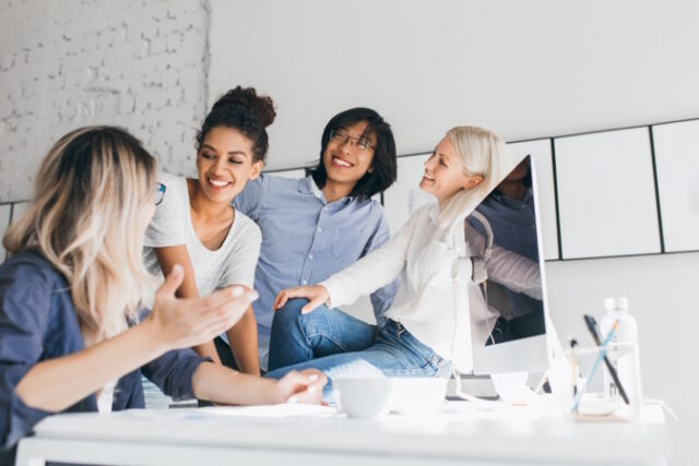 https://www.freepik.com/free-photo/blonde-female-secretary-telling-funny-story-laughing-colleagues-indoor-portrait-smiling-asian-office-worker-listening-fair-haired-friend-standing-beside-computer_10483897.htm#query=gen%20z%20woman%20work&position=5&from_view=search&track=ais