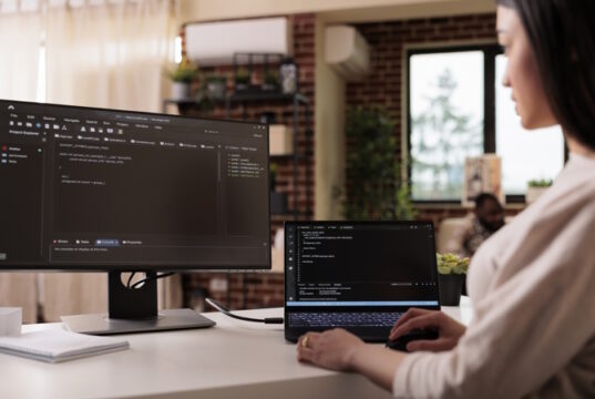 https://www.freepik.com/free-photo/female-freelance-developer-coding-html-script-with-online-cloud-server-programming-firewall-security-learning-new-user-interface-terminal-window-with-code-language-application_31445089.htm#query=remote%20software%20developer&position=9&from_view=search&track=ais