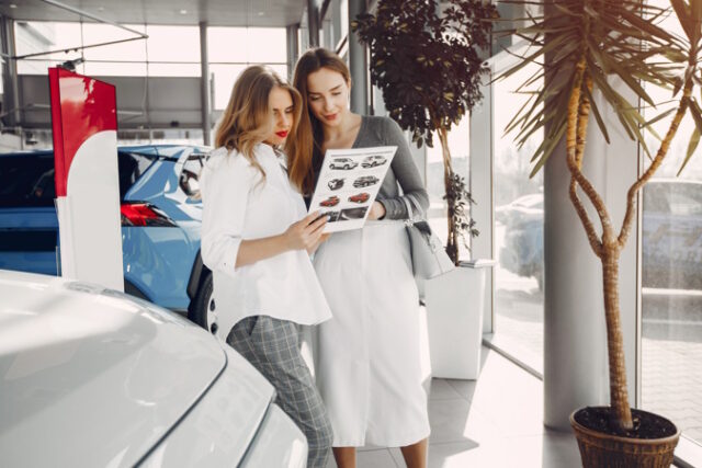 Two stylish women in a car salon https://www.freepik.com/free-photo/two-stylish-women-car-salon_4381988.htm#query=new%20cars&position=38&from_view=search&track=ais