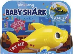This image provided by Consumer Product Safety Commission shows Zuru’s full-sized Robo Alive Junior Baby Shark Sing & Swim Bath Toys. (Consumer Product Safety Commission via AP)