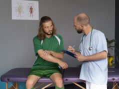 https://www.freepik.com/free-photo/front-view-athlete-talking-physiotherapist_33754960.htm#query=sports%20medicine&position=4&from_view=search&track=ais