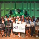 A – Big Futures students with their scholarship certificates