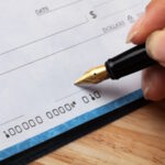 Sign pen currency blank check ledger check ledger check