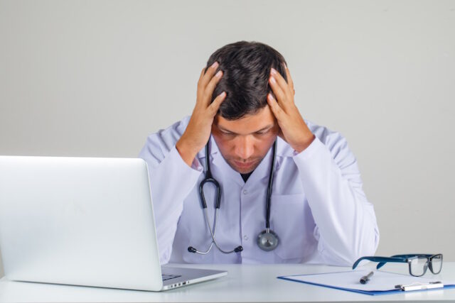 https://www.freepik.com/free-photo/doctor-holding-his-head-his-hands-white-coat-stethoscope-looking-thoughtful_9355165.htm#query=anxious%20doctor&position=6&from_view=search&track=ais