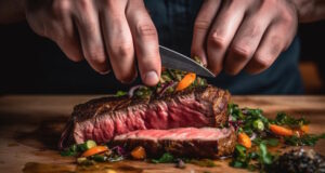 https://www.freepik.com/free-ai-image/grilled-sirloin-steak-cooked-rare-with-fresh-vegetable-preparation-generated-by-ai_49573011.htm#query=eating%20red%20meat&position=15&from_view=search&track=ais