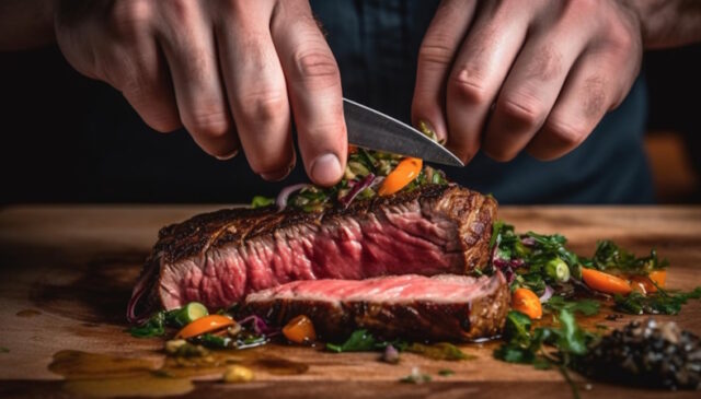 55844 https://www.freepik.com/free-ai-image/grilled-sirloin-steak-cooked-rare-with-fresh-vegetable-preparation-generated-by-ai_49573011.htm#query=eating%20red%20meat&position=15&from_view=search&track=ais