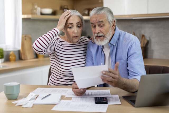 Budget Crisis. Shocked Elderly Spouses Checking Financial Documents At Home https://www.freepik.com/premium-photo/budget-crisis-shocked-elderly-spouses-checking-financial-documents-home_32840825.htm#query=senior%20debt&position=10&from_view=search&track=ais&uuid=89cd3da5-e9d3-40f5-a830-828586063e87