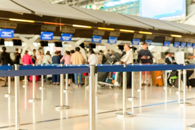 Passengers check-in line at the airport on vacation. https://www.freepik.com/premium-photo/passengers-check-line-airport-vacation_5046025.htm#query=crowded%20airport&position=45&from_view=search&track=ais&uuid=7f963e2c-380b-4e5a-a59a-5a16ed2a6f45
