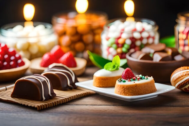 https://www.vecteezy.com/photo/32953564-candles-and-desserts-on-a-wooden-table-ai-generated