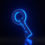 chest-key-with-bright-glowing-futuristic-blue-neon-lights-black-background-3d-render-illustration