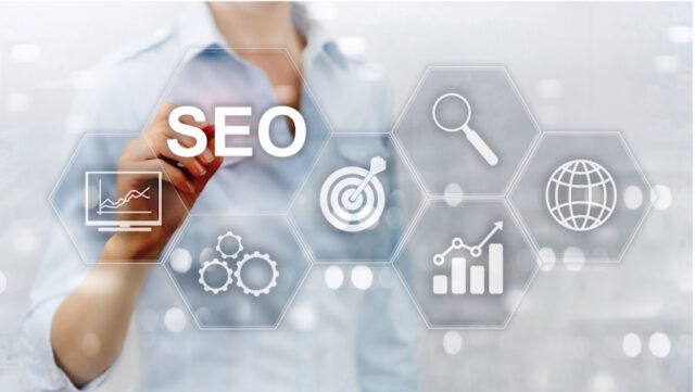 SEO - Search engine optimization, Digital marketing and internet technology concept on blurred background. https://www.vecteezy.com/photo/13031137-seo-search-engine-optimization-digital-marketing-and-internet-technology-concept-on-blurred-background