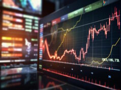 Stock market https://www.vecteezy.com/photo/30634053-an-image-featuring-a-dynamic-cryptocurrency-market-screen-with-fluctuating-prices-and-trading-charts-with-space-for-text-background-image-ai-generated