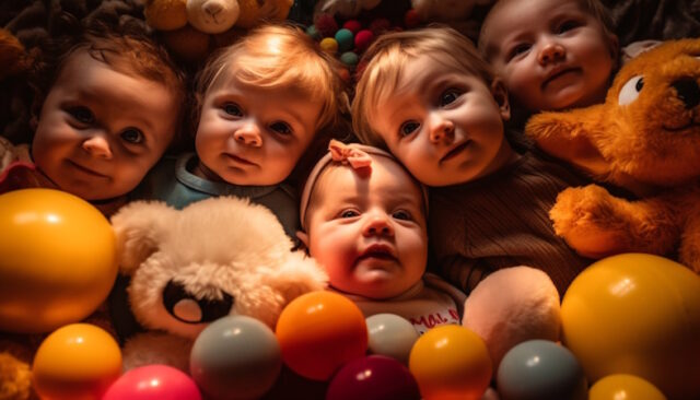 Cute baby girls playing with colorful toys, full of joy generated by AI https://www.vecteezy.com/photo/24579559-cute-baby-girls-playing-with-colorful-toys-full-of-joy-generated-by-ai